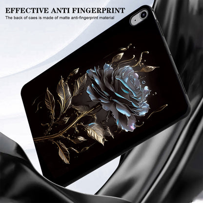 For iPad Pro 11 2024 Color Painting Pattern Smart Tablet TPU Case(Black Rose) - iPad Pro 11 2024 Cases by buy2fix | Online Shopping UK | buy2fix