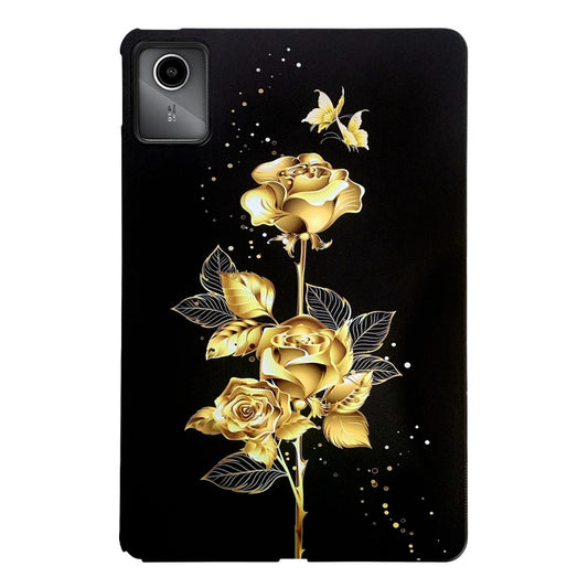 For Lenovo Tab M11 / Xiaoxin Pad 2024 Color Painting Pattern Smart Tablet TPU Case(Golden Rose) - Lenovo by buy2fix | Online Shopping UK | buy2fix