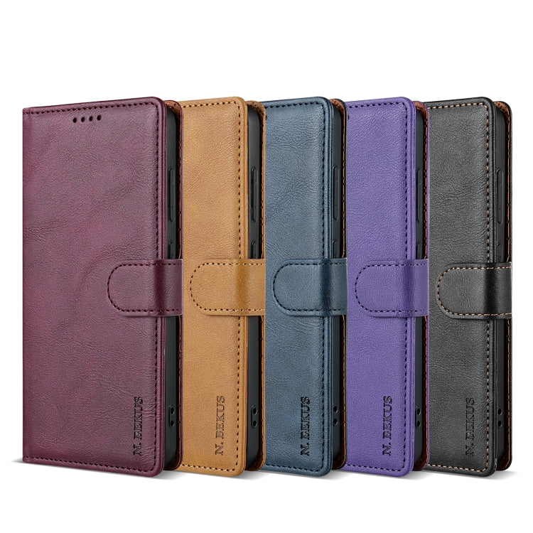 For Xiaomi 14 Ultra N.BEKUS CSJ-P1 Solid Color Leather Phone Case(Purple) - 14 Ultra Cases by N.BEKUS | Online Shopping UK | buy2fix