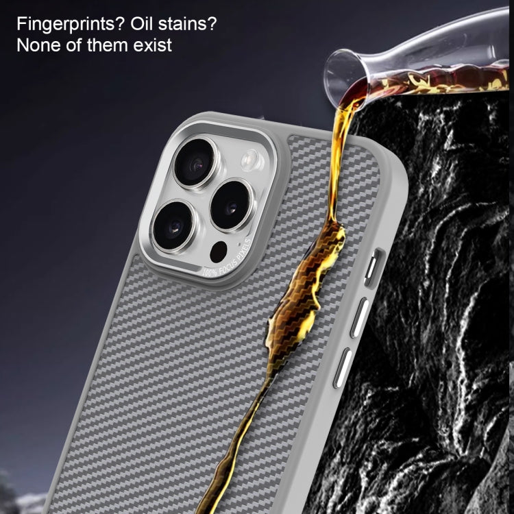 For iPhone 15 Pro Max Carbon Fiber Texture MagSafe Magnetic Shockproof Phone Case(Purple) - iPhone 15 Pro Max Cases by buy2fix | Online Shopping UK | buy2fix