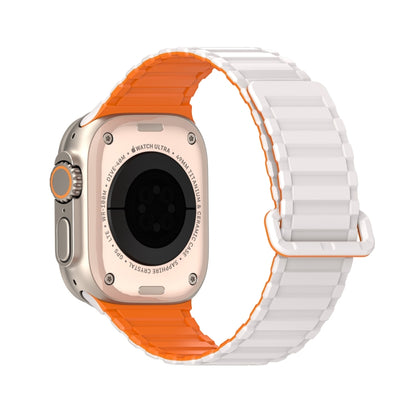 For Apple Watch Series 10 46mm DUX DUCIS KJ Series Magnetic Buckle Silicone Watch Band(Starlight Orange) - Watch Bands by DUX DUCIS | Online Shopping UK | buy2fix