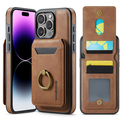 For iPhone 14 Pro DG.MING K1 MagSafe Detachable Wallet RFID Back Cover Phone Case(Brown) - iPhone 14 Pro Cases by DG.MING | Online Shopping UK | buy2fix