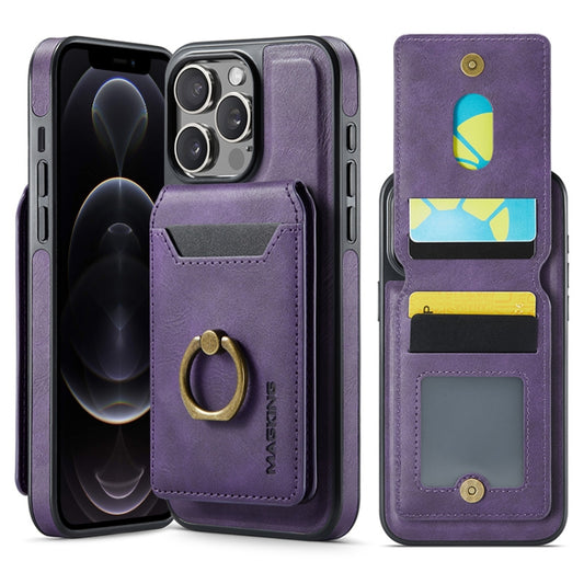 For iPhone 12 Pro DG.MING K1 MagSafe Detachable Wallet RFID Back Cover Phone Case(Purple) - iPhone 12 / 12 Pro Cases by DG.MING | Online Shopping UK | buy2fix