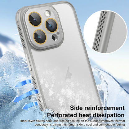 For iPhone 16 Pro Side Cooling Skin Feel Frosted Phone Case(Grey) - iPhone 16 Pro Cases by buy2fix | Online Shopping UK | buy2fix