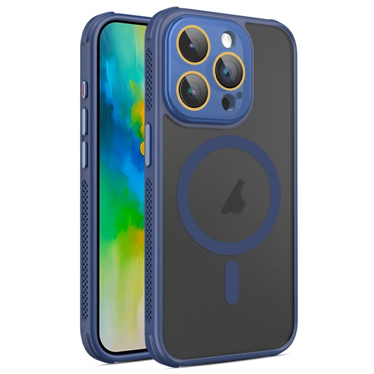 For iPhone 16 Pro Max Side Cooling Skin Feel Frosted MagSafe Magnetic Phone Case(Blue) - iPhone 16 Pro Max Cases by buy2fix | Online Shopping UK | buy2fix