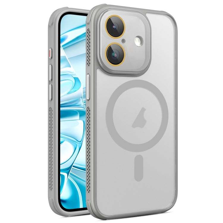 For iPhone 16 Plus Side Cooling Skin Feel Frosted MagSafe Magnetic Phone Case(Grey) - iPhone 16 Plus Cases by buy2fix | Online Shopping UK | buy2fix