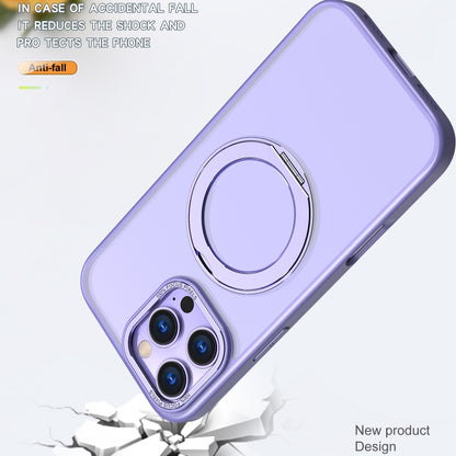 For iPhone 16 Pro Max Wing Series MagSafe Magnetic Ring Holder Phone Case(Light Purple) - iPhone 16 Pro Max Cases by buy2fix | Online Shopping UK | buy2fix