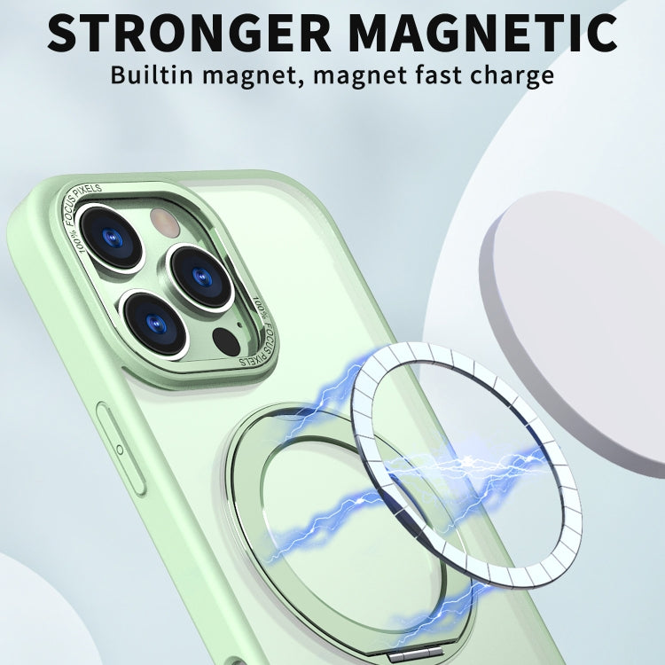 For iPhone 16 Pro Max Wing Series MagSafe Magnetic Ring Holder Phone Case(Avocado Green) - iPhone 16 Pro Max Cases by buy2fix | Online Shopping UK | buy2fix