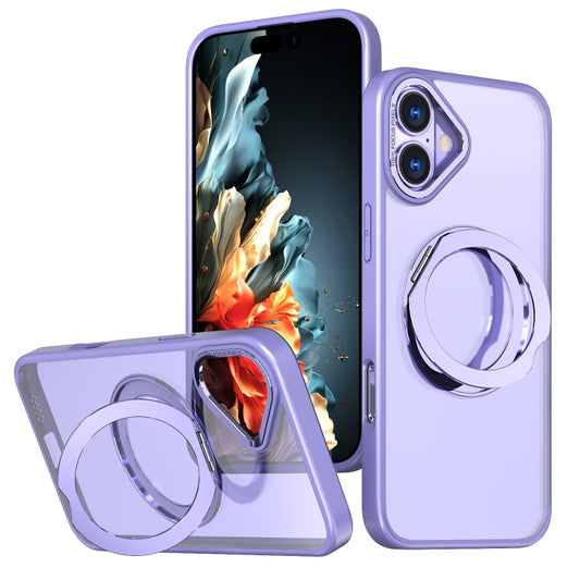 For iPhone 16 Plus Wing Series MagSafe Magnetic Ring Holder Phone Case(Light Purple) - iPhone 16 Plus Cases by buy2fix | Online Shopping UK | buy2fix