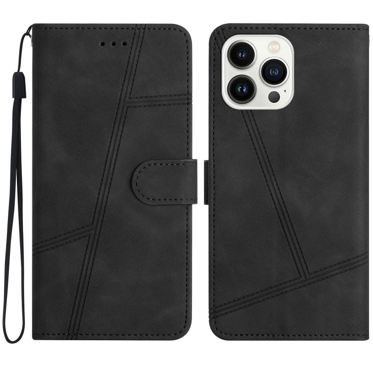 For iPhone 16 Pro Max Skin-feel Stitching Leather Phone Case(Black) - iPhone 16 Pro Max Cases by buy2fix | Online Shopping UK | buy2fix