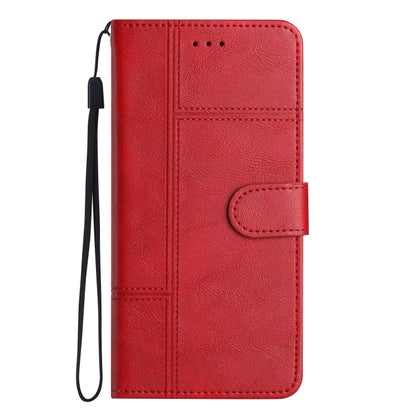 For iPhone 16 Pro Cowhide Texture Stitching Leather Phone Case(Red) - iPhone 16 Pro Cases by buy2fix | Online Shopping UK | buy2fix