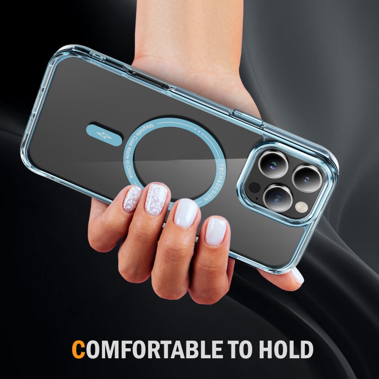 For iPhone 16 Pro Max Airbag Magsafe PC Hybrid TPU Phone Case(Clear Blue) - iPhone 16 Pro Max Cases by buy2fix | Online Shopping UK | buy2fix