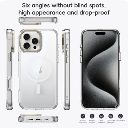 For iPhone 16 Pro Max Frosted Crystal Clear Lens Holder MagSafe Magnetic Phone Case(Transparent Grey) - iPhone 16 Pro Max Cases by buy2fix | Online Shopping UK | buy2fix