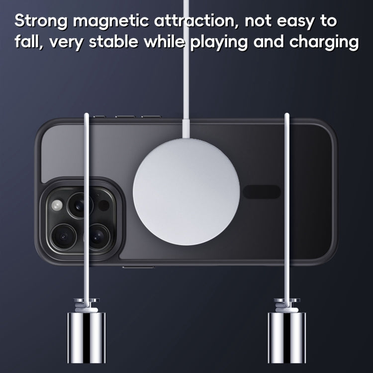 For iPhone 16 Frosted MagSafe Magnetic Phone Case(Black) - iPhone 16 Cases by buy2fix | Online Shopping UK | buy2fix