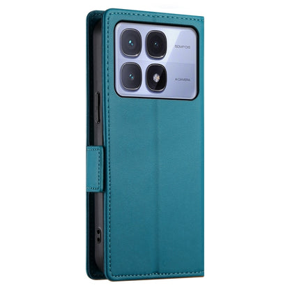 For Redmi K70 Ultra Side Buckle Magnetic Frosted Leather Phone Case(Blue) - Xiaomi Cases by buy2fix | Online Shopping UK | buy2fix