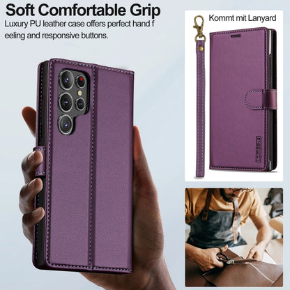 For Samsung Galaxy S24 Ultra 5G LC.IMEEKE L2 Series Detachable Magsafe PU Phone Case with Lanyard(Purple) - Galaxy S24 Ultra 5G Cases by LC.IMEEKE | Online Shopping UK | buy2fix