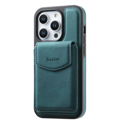 For iPhone 16 Pro Max Denior D19 Skin Feel MagSafe Detachable Card Slot Phone Case(Blue) - iPhone 16 Pro Max Cases by Denior | Online Shopping UK | buy2fix