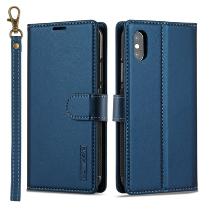 For iPhone X / XS LC.IMEEKE L2 Series Detachable Magsafe PU Phone Case with Lanyard(Blue) - More iPhone Cases by LC.IMEEKE | Online Shopping UK | buy2fix