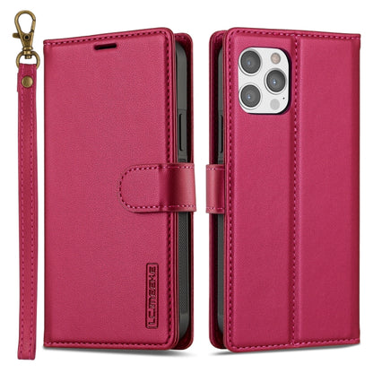 For iPhone 12 Pro Max LC.IMEEKE L2 Series Detachable Magsafe PU Phone Case with Lanyard(Red) - iPhone 12 Pro Max Cases by LC.IMEEKE | Online Shopping UK | buy2fix