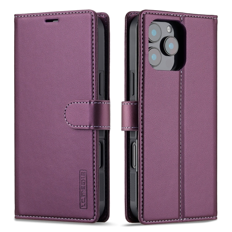 For iPhone 16 Pro LC.IMEEKE L2 Series Detachable Magsafe PU Phone Case with Lanyard(Purple) - iPhone 16 Pro Cases by LC.IMEEKE | Online Shopping UK | buy2fix