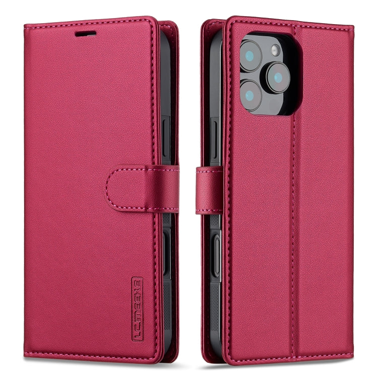 For iPhone 16 Pro LC.IMEEKE L2 Series Detachable Magsafe PU Phone Case with Lanyard(Red) - iPhone 16 Pro Cases by LC.IMEEKE | Online Shopping UK | buy2fix