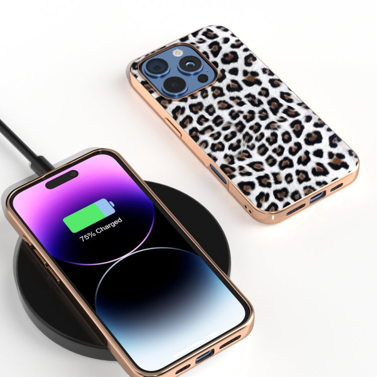 For iPhone 16 Pro Nano Plating Leopard Print Phone Case(Silver) - iPhone 16 Pro Cases by buy2fix | Online Shopping UK | buy2fix