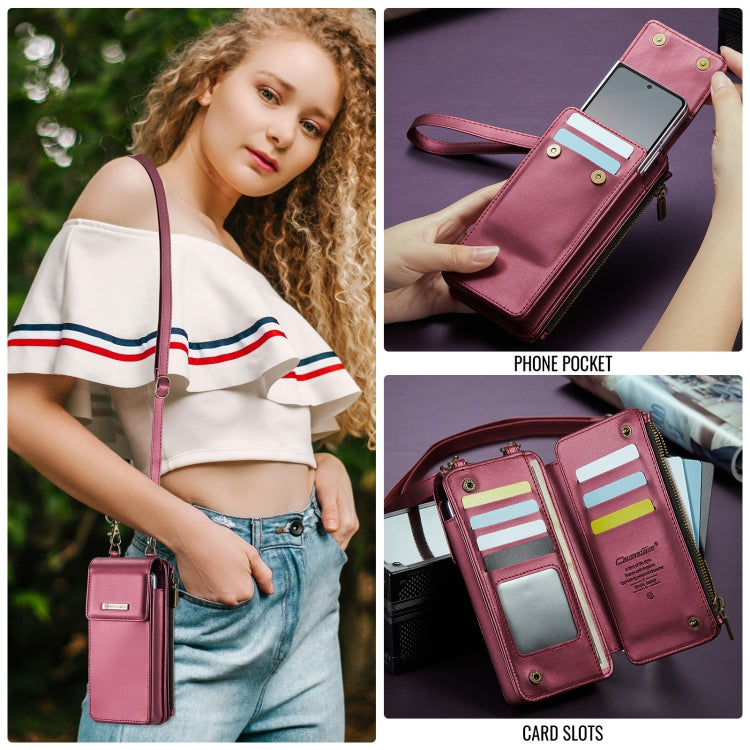 For Samsung Z Fold Series CaseMe Me50 Mini Lanyard Universal Bag(Wine Red) - Galaxy Z Fold6 5G Cases by CaseMe | Online Shopping UK | buy2fix