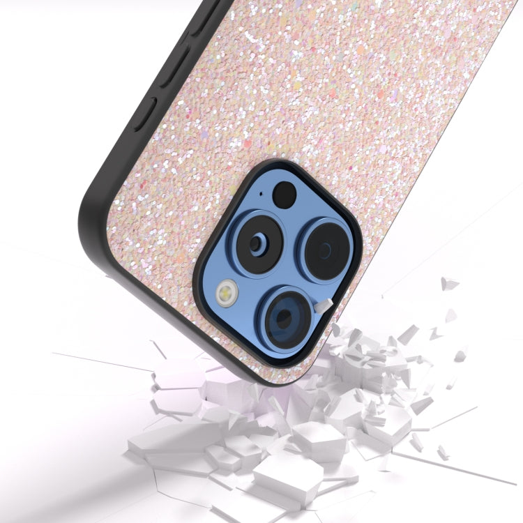 For iPhone 16 Pro Max Black Frame Colorful Glitter Phone Case(Pink) - iPhone 16 Pro Max Cases by buy2fix | Online Shopping UK | buy2fix