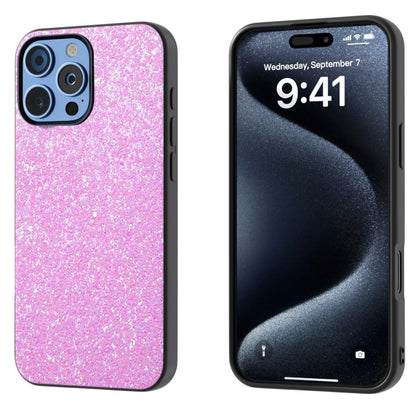 For iPhone 16 Pro Black Frame Colorful Glitter Phone Case(Dark Pink) - iPhone 16 Pro Cases by buy2fix | Online Shopping UK | buy2fix