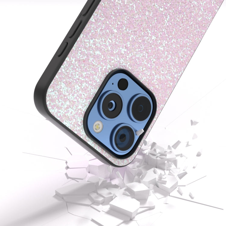 For iPhone 16 Pro Black Frame Colorful Glitter Phone Case(Glitter Pink) - iPhone 16 Pro Cases by buy2fix | Online Shopping UK | buy2fix