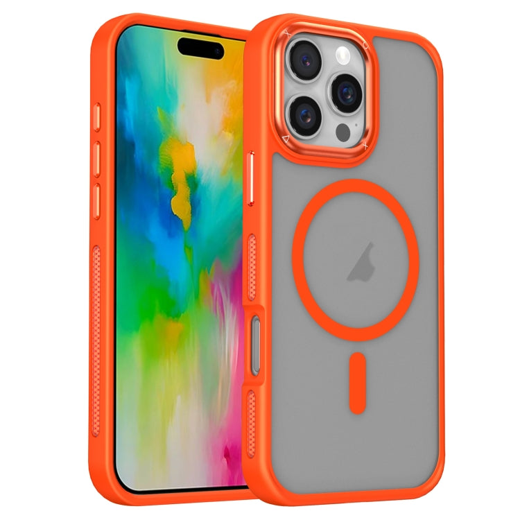 For iPhone 16 Pro Breathable Skin Feel Frosted MagSafe Magnetic Phone Case(Orange) - iPhone 16 Pro Cases by buy2fix | Online Shopping UK | buy2fix