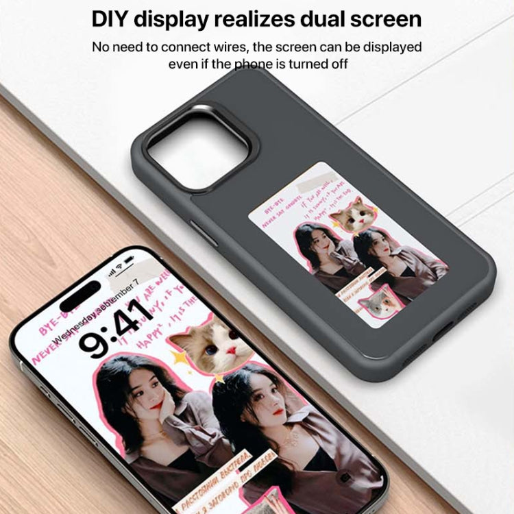 For iPhone 16 Plus Four-Color E-ink Screen NFC DIY Phone Case(Blue) - iPhone 16 Plus Cases by buy2fix | Online Shopping UK | buy2fix