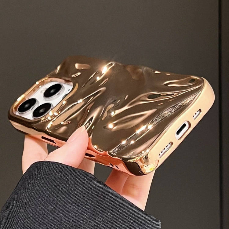 For iPhone 16 Pro Max Water Ripple Electroplating Paint TPU Phone Case(Bright Gold) - iPhone 16 Pro Max Cases by buy2fix | Online Shopping UK | buy2fix