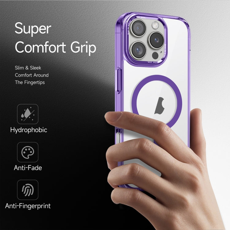 For iPhone 16 Pro Max Ice Color Magnetic Series Magsafe Magnetic PC Hybrid TPU Phone Case(Purple) - iPhone 16 Pro Max Cases by buy2fix | Online Shopping UK | buy2fix