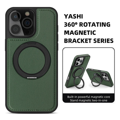 For iPhone 16 Pro Yashi 360 Degree Rotating MagSafe Holder Phone Case(Dark Green) - iPhone 16 Pro Cases by buy2fix | Online Shopping UK | buy2fix