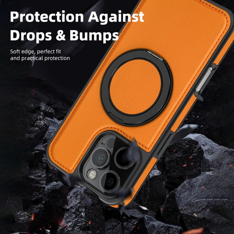 For iPhone 16 Pro Yashi 360 Degree Rotating MagSafe Holder Phone Case(Orange) - iPhone 16 Pro Cases by buy2fix | Online Shopping UK | buy2fix