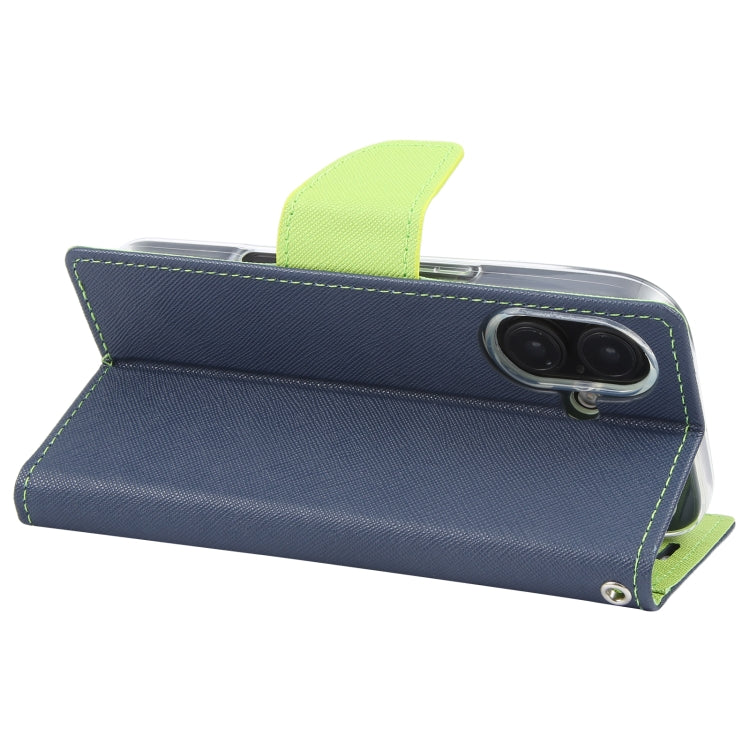 For iPhone 16 Plus GOOSPERY FANCY DIARY Cross Texture Leather Phone Case(Navy Blue) - iPhone 16 Plus Cases by GOOSPERY | Online Shopping UK | buy2fix