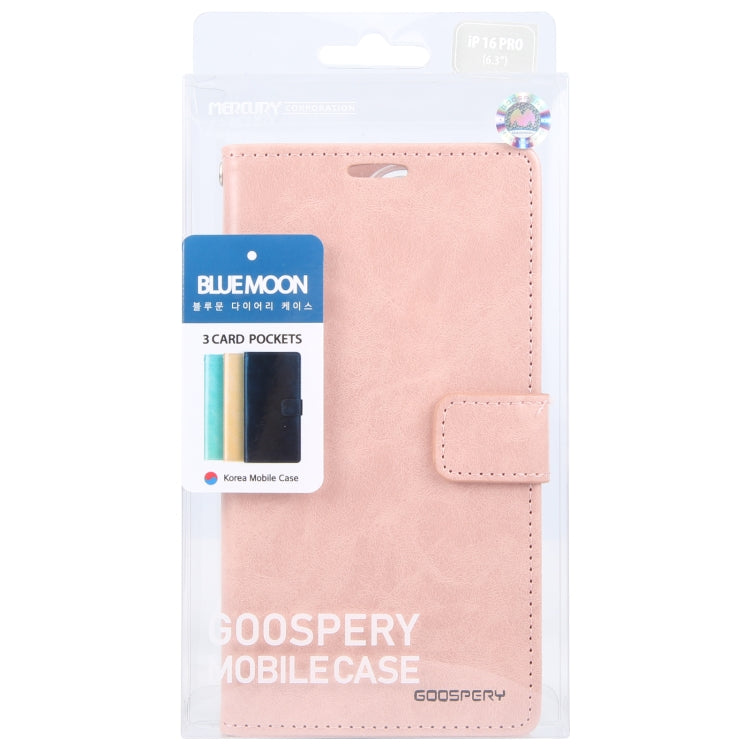 For iPhone 16 Pro Max GOOSPERY BLUE MOON Crazy Horse Texture Leather Phone Case(Rose Gold) - iPhone 16 Pro Max Cases by GOOSPERY | Online Shopping UK | buy2fix