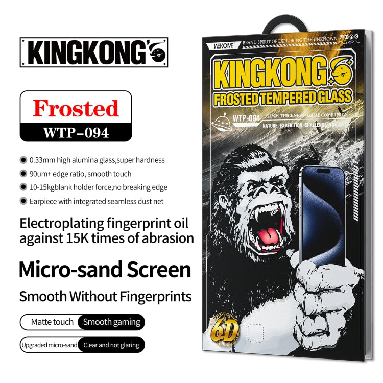 For iPhone 16 Plus / 15 Plus WK WTP-094 King Kong 6D Curved Frosted Tempered Glass Film - iPhone 16 Plus Cases by WK | Online Shopping UK | buy2fix