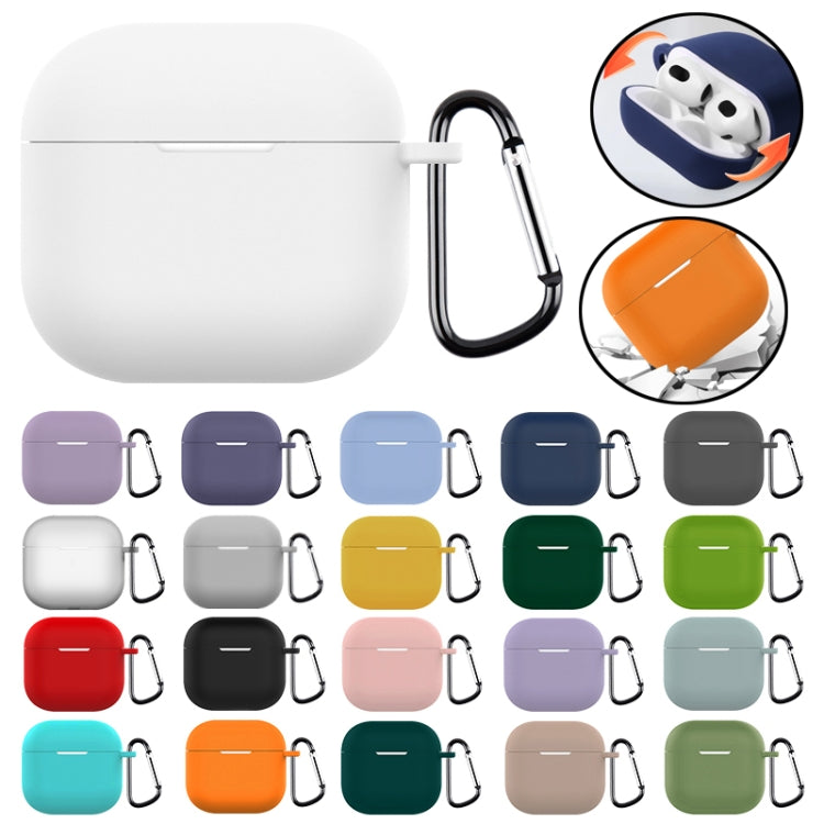 For AirPods 4 Silicone Earphone Protective Case with Hook(Azure) - For AirPods 4 by buy2fix | Online Shopping UK | buy2fix