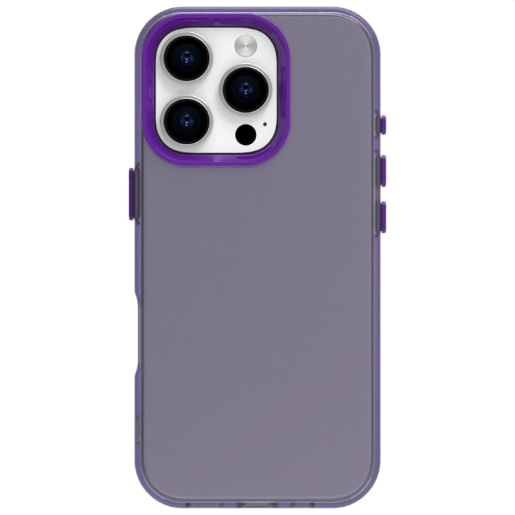 For iPhone 16 Pro Candy PC Hybrid TPU Shockproof Phone Case(Purple) - iPhone 16 Pro Cases by buy2fix | Online Shopping UK | buy2fix