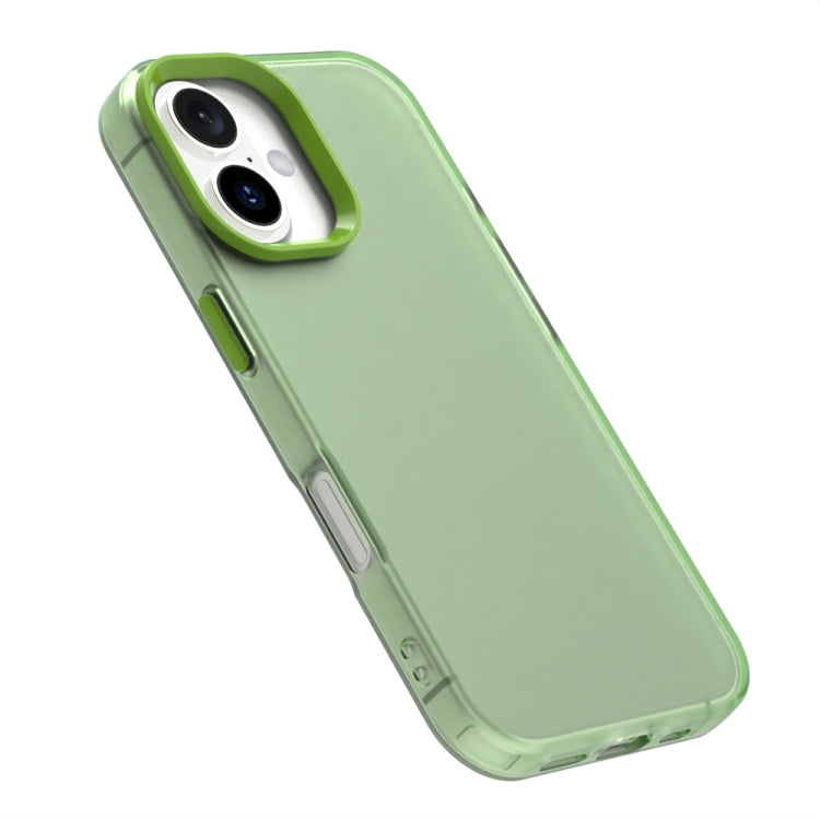 For iPhone 16 Candy PC Hybrid TPU Shockproof Phone Case(Green) - iPhone 16 Cases by buy2fix | Online Shopping UK | buy2fix