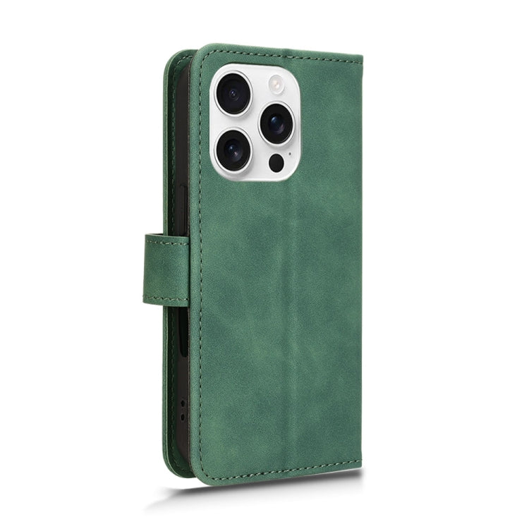 For iPhone 16 Pro Skin Feel Magnetic Flip Leather Phone Case(Green) - iPhone 16 Pro Cases by buy2fix | Online Shopping UK | buy2fix