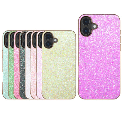 For iPhone 16 Plus Electroplating Frame Colorful Glitter Phone Case(Dark Green) - iPhone 16 Plus Cases by buy2fix | Online Shopping UK | buy2fix