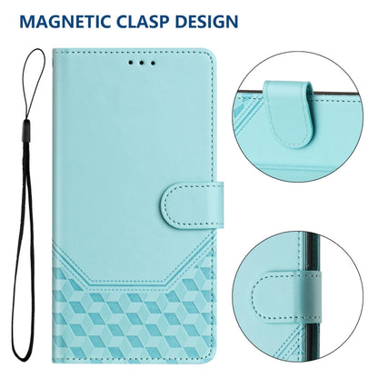 For Sony Xperia 10 VI 2024 Honeycomb Embossing RFID Leather Phone Case(Mint Green) - Sony Cases by buy2fix | Online Shopping UK | buy2fix