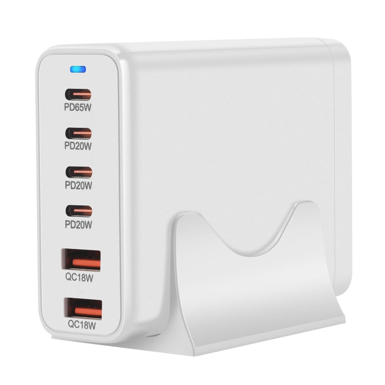 155W 4Type-C, 2USB 6-Ports Desktop Fast Charger, Plug Type:UK Plug(White) - Multifunction Charger by buy2fix | Online Shopping UK | buy2fix