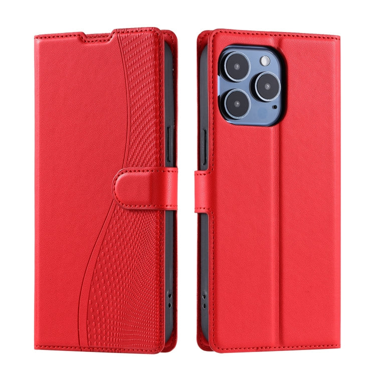 For iPhone 16 Pro Voltage Ultra-thin Dot Leather Phone Case(Red) - iPhone 16 Pro Cases by buy2fix | Online Shopping UK | buy2fix