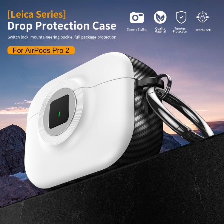 For AirPods Pro Camera Series PC + TPU Headset Shockproof Carbon Fibre Case(Black) - For AirPods Pro by buy2fix | Online Shopping UK | buy2fix