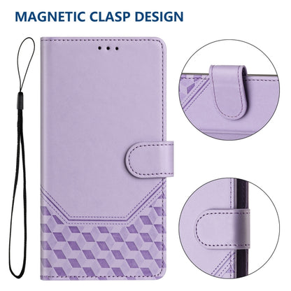 For Motorola Moto G 5G 2024 Oversea Honeycomb Embossing RFID Leather Phone Case(Light Purple) - Motorola Cases by buy2fix | Online Shopping UK | buy2fix