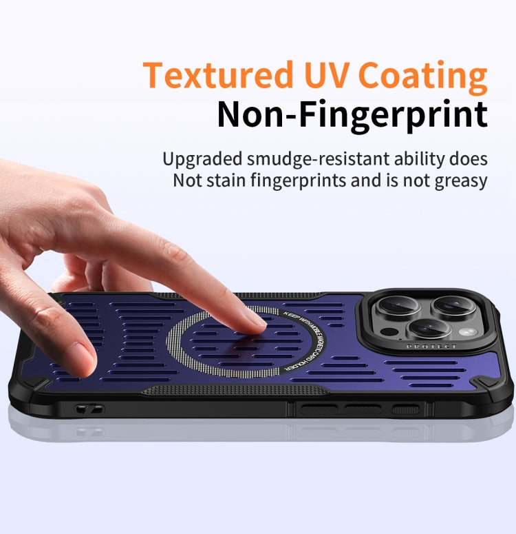 For iPhone 16 Plus Ice Front Cooling MagSafe Magnetic Phone Case(Black) - iPhone 16 Plus Cases by buy2fix | Online Shopping UK | buy2fix